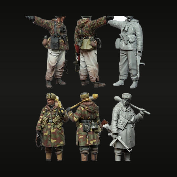WWII German Winter Infantry with Panzerfaust 1/35 Resin Figure Set