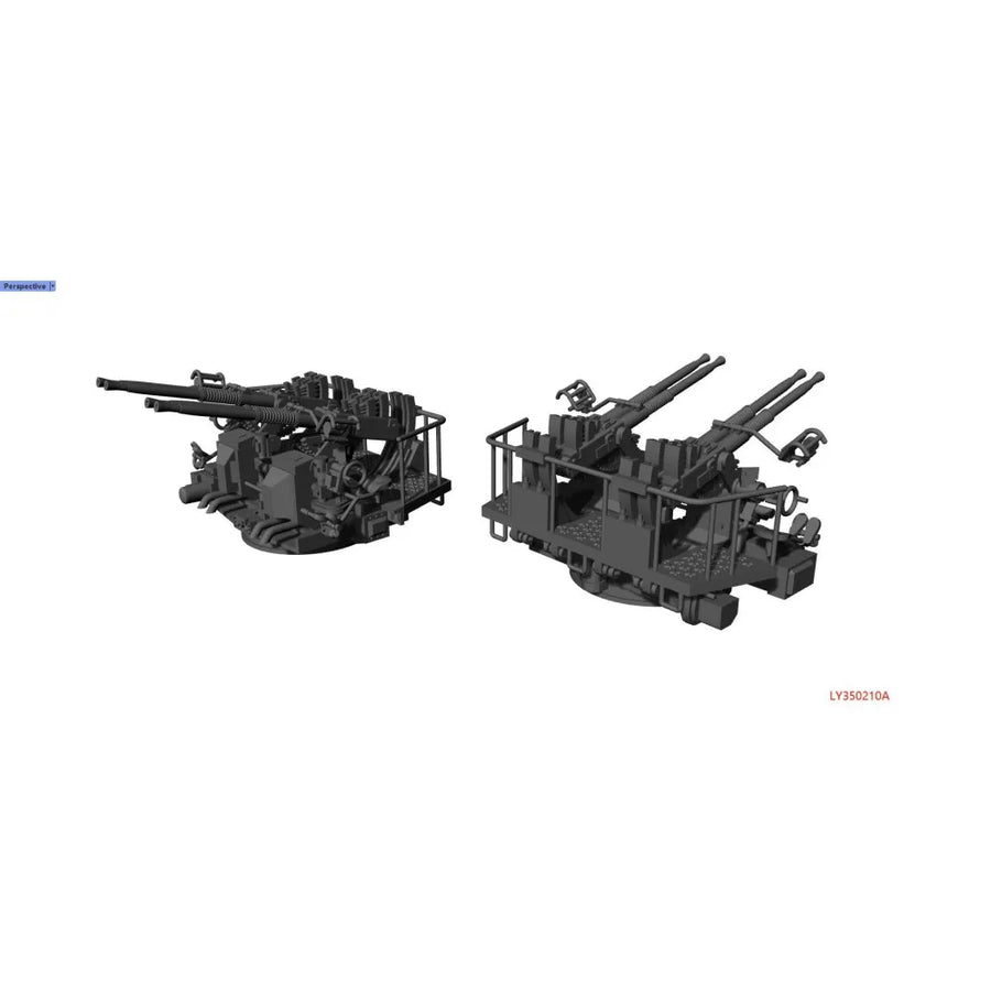 Yao'S Studio LY210A 1/120 1/144 1/200 1/350 1/700 3D Printed Resin Detail up Bofors AA Gun Quad without Shield Type A