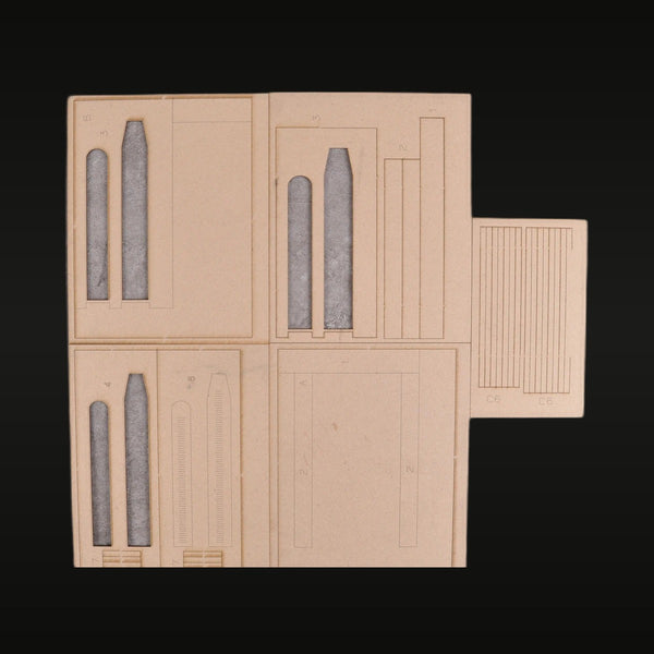Industrial Factory Building with Smokestacks 1/200 Scale Diorama Kit