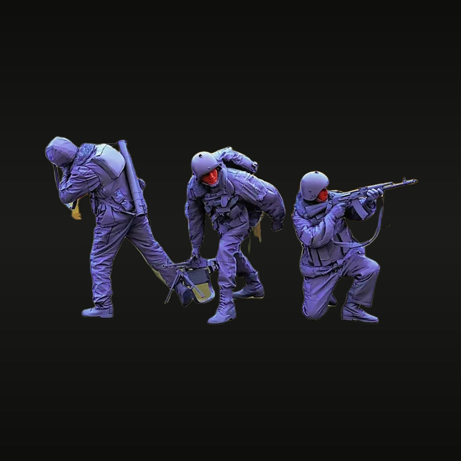WWII German Panzergrenadier Squad MG42 Team 1/35 Resin Figure Kit - unpainted resin model kit