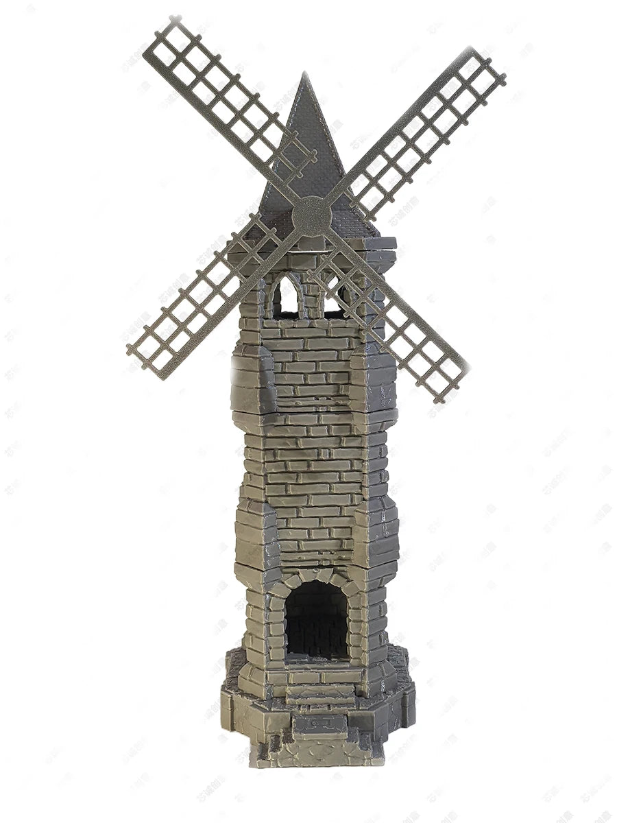 Medieval Stone Windmill Tower Resin Terrain Diorama Kit - resin model view 2