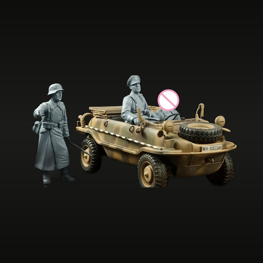 WWII German Schwimmwagen with 2 Soldiers 1/35 Resin Vehicle Kit - unpainted resin model kit