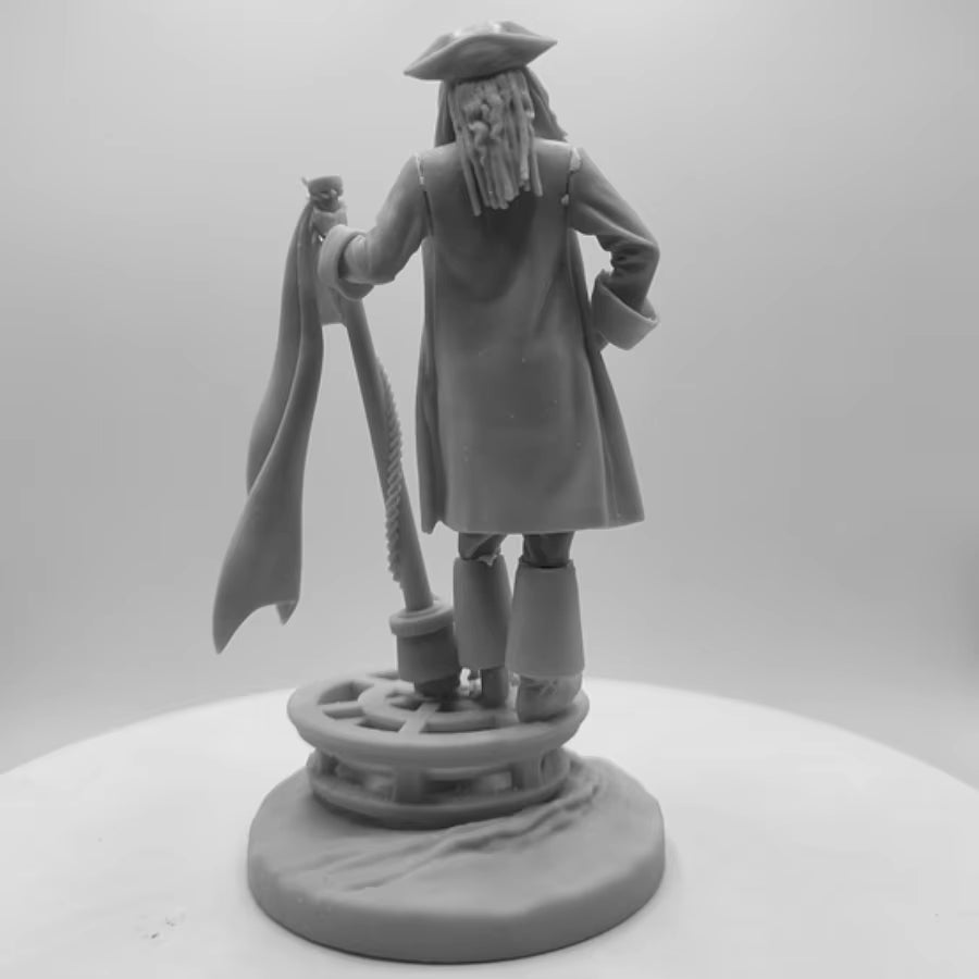 Caribbean Pirate Captain with Dreadlocks and Pistol 1/24 Resin Figure Kit - resin model view 4