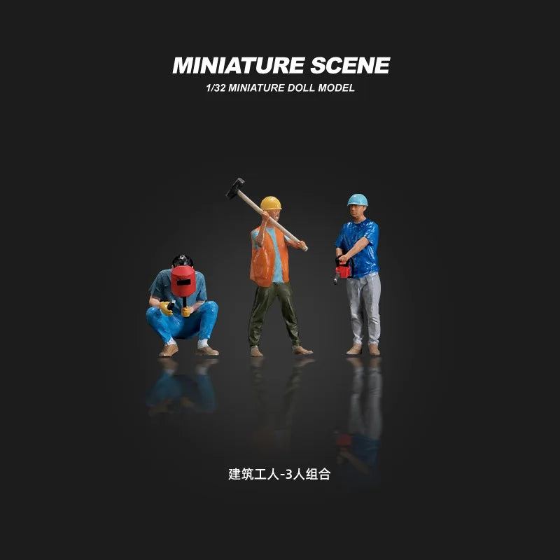 Modern Construction Workers Industrial Diorama Set 1/32 Resin Figure Kit - resin model view 4