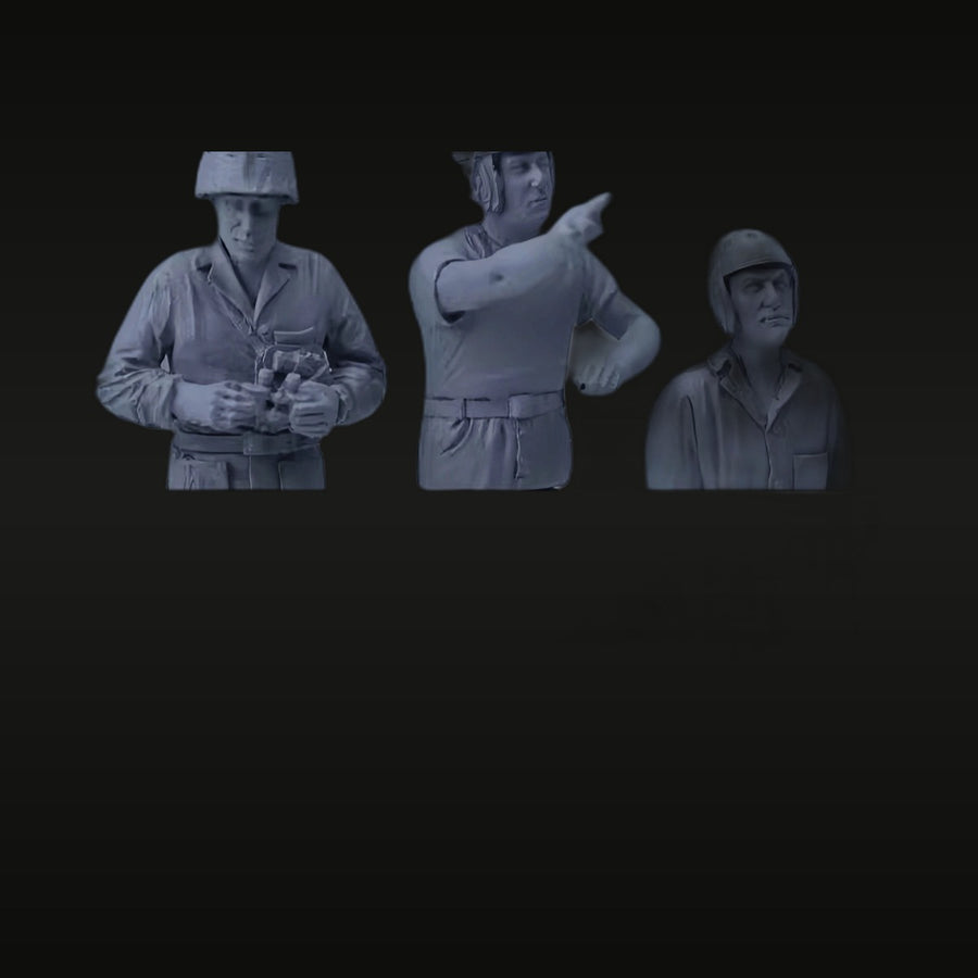 WWI American Soldier Bust Set 3-pack 1/35 Resin Kit - unpainted resin model kit