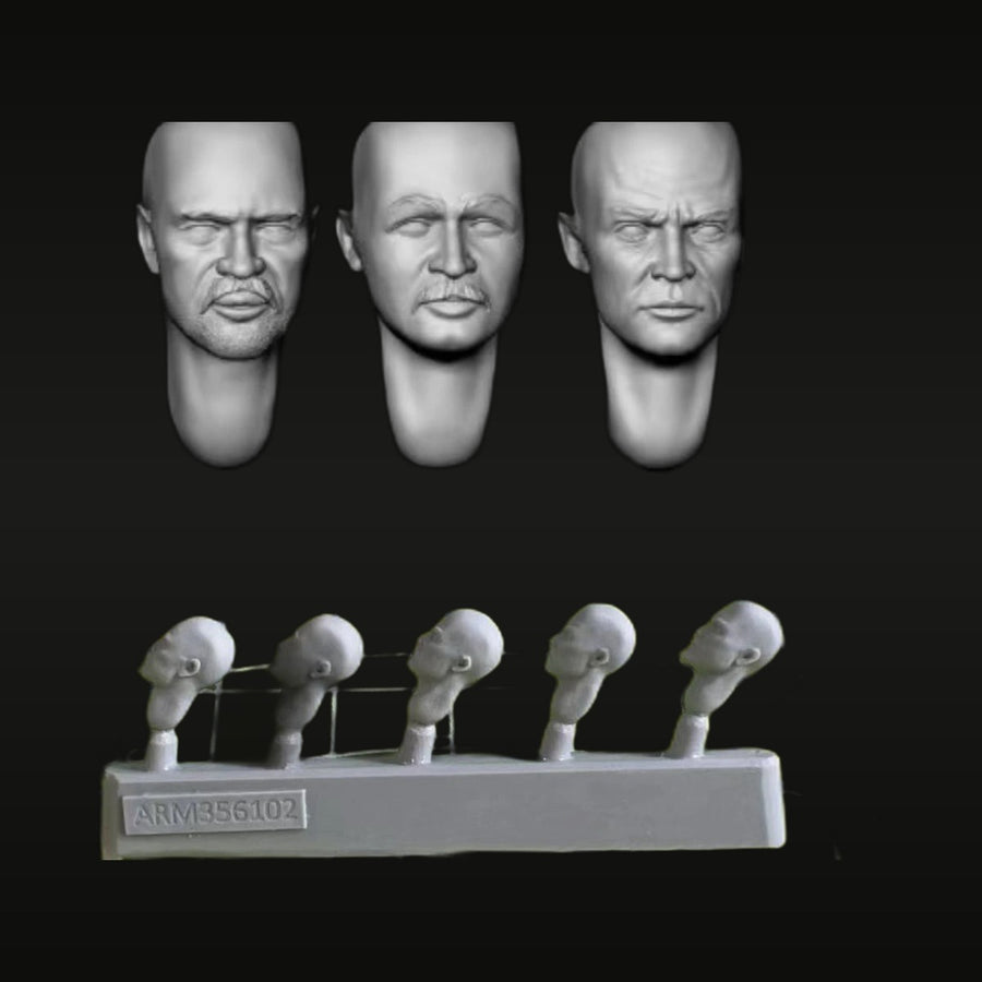 1/35 Modern Soldier Bare Heads Male Set of 8 Resin Accessory Kit - unpainted resin model kit