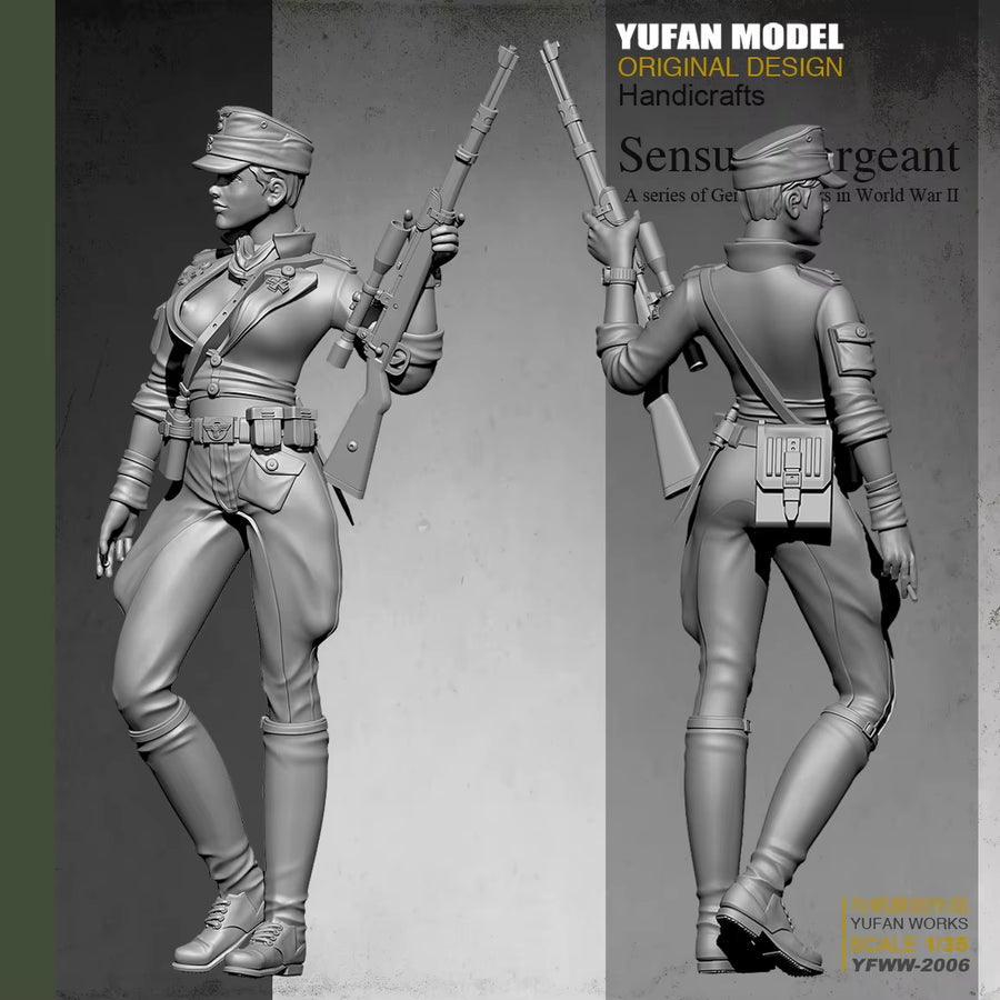 1/35 Female Sniper Resin Soldier Colorless and Self-Assembled Yfww-2006