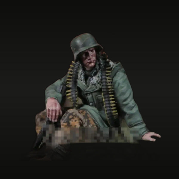 WWII German Machine Gunner Seated 1/35 Resin Bust Kit