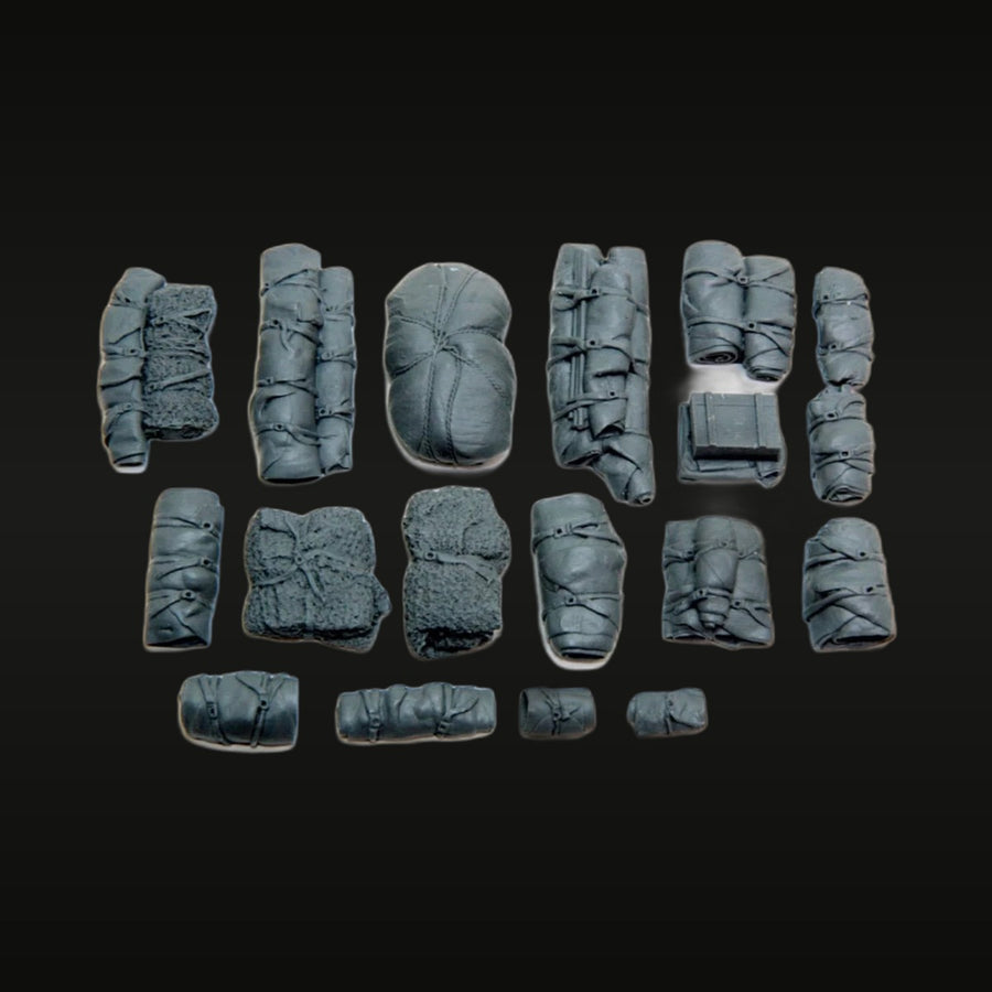 Military Camp Tents & Tarps (18pcs) 1/35 Resin Miniature Kit - unpainted resin model kit
