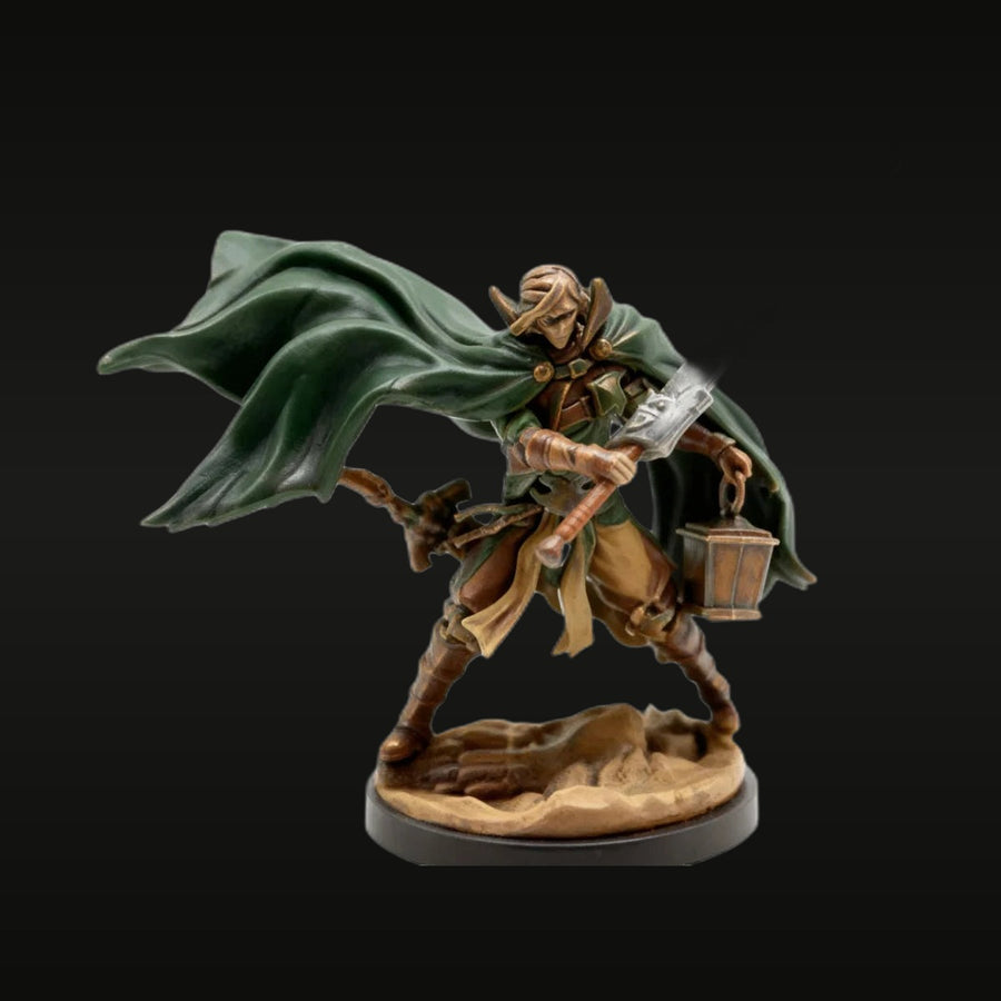 Fantasy Ranger with Scimitar and Lantern 38mm Resin Figure Kit - unpainted resin model kit