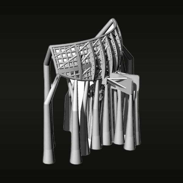 Conceptual Lattice Armchair Sculptural Furniture 3D Render Model