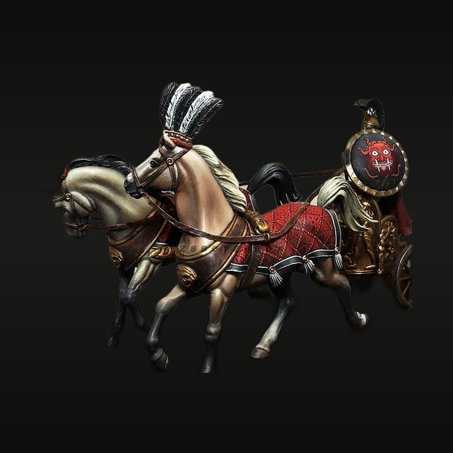 Ancient Greek Hoplite Chariot with Warrior & Driver 75mm Resin Kit - unpainted resin model kit