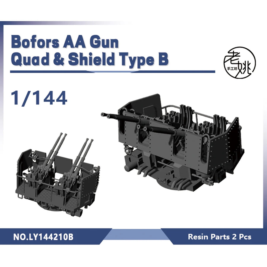 Yao'S Studio LY210B 1/144 1/200 1/350 1/700 3D Printed Resin Detail up Bofors AA Gun Quad & Shield Type B