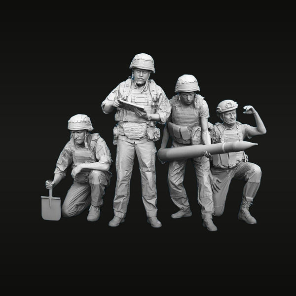 Modern Soldiers Anti-Tank Crew with Ammunition 1/35 Resin Figure Set