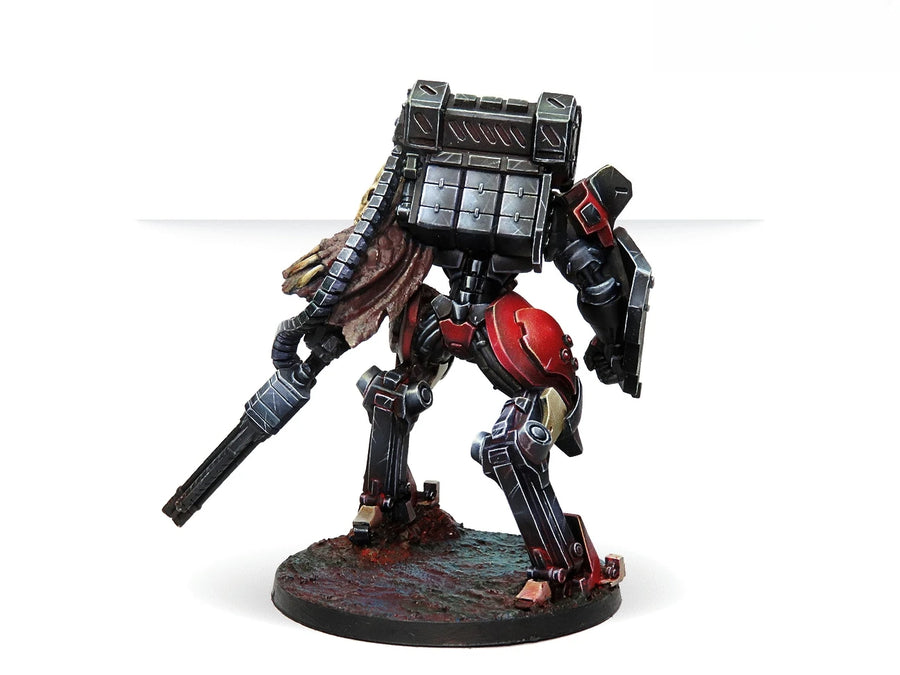 Raicho Armored Brigade Red Mecha Resin Model Kit with Base - resin model view 4