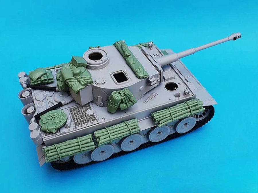 1/35 Scale Die-Cast Resin Model Assembled Kit Tiger Tank Accessories Set (No Tank) Unassembled and Unpainted