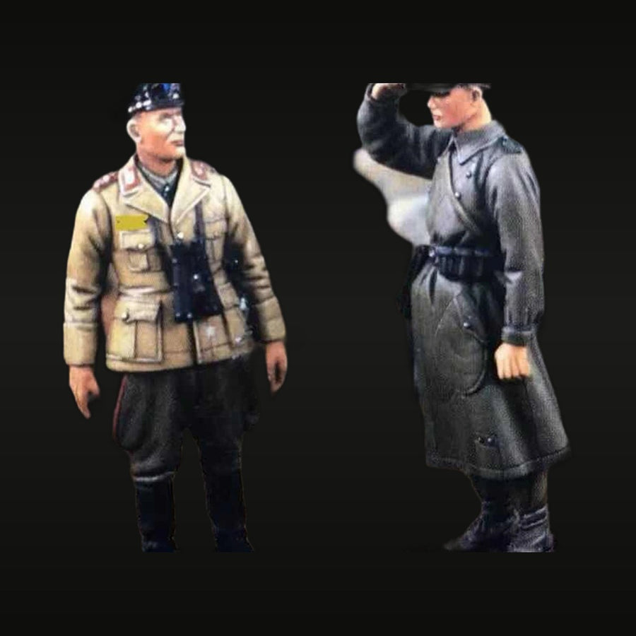 WWII German Officers with Binoculars 1/35 Resin Figure Set - unpainted resin model kit