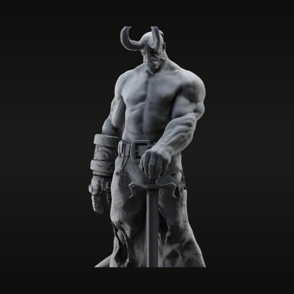 Fantasy Demonic Warrior Bust with Sword 1/24 Resin Kit