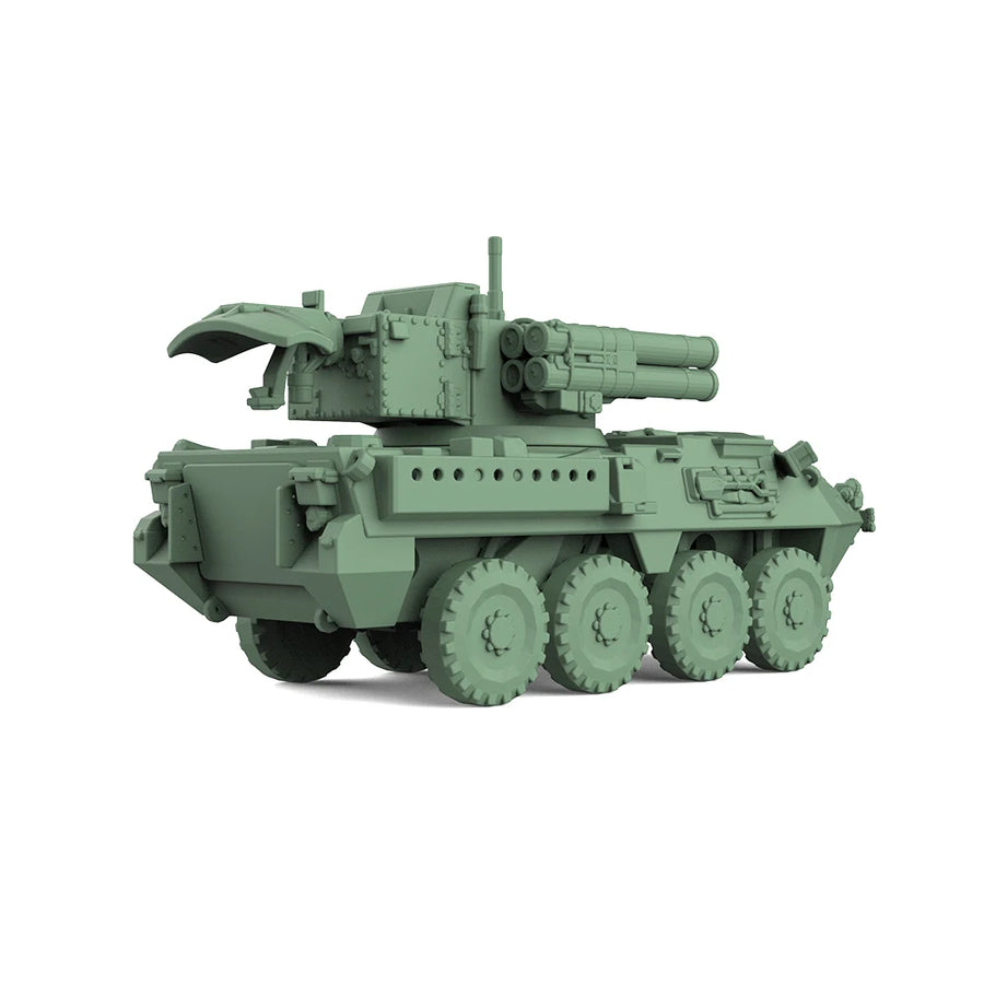 Modern US Stryker ADATS Air Defense Vehicle 1/56 Resin Kit - resin model view 4