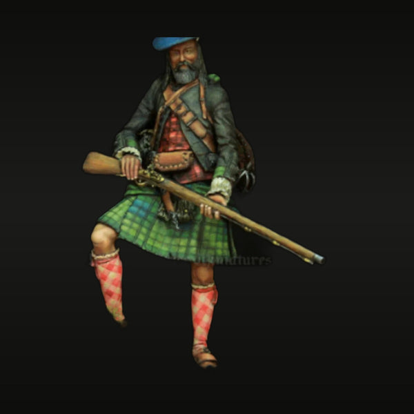 18th Century Scottish Highlander with Musket 1/24 Resin Figure Kit