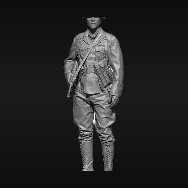 WWII German DAK Officer Tropical Uniform Pith Helmet 1/35 Resin Figure Kit