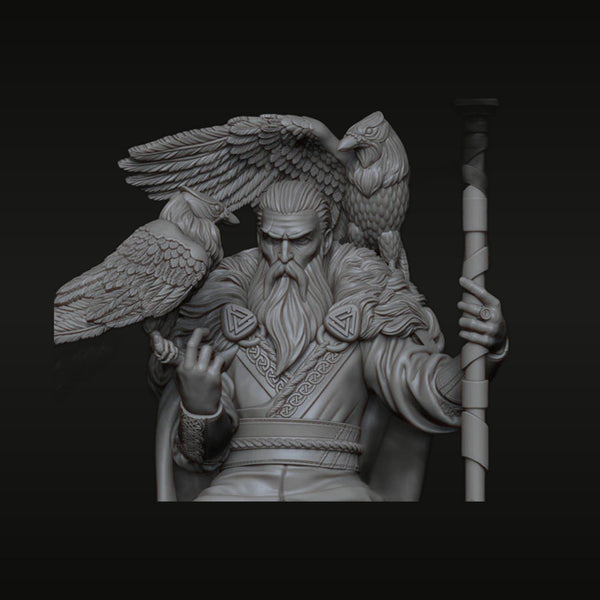Odin All-Father Norse God with Eagles Staff 1/24 Resin Bust Kit