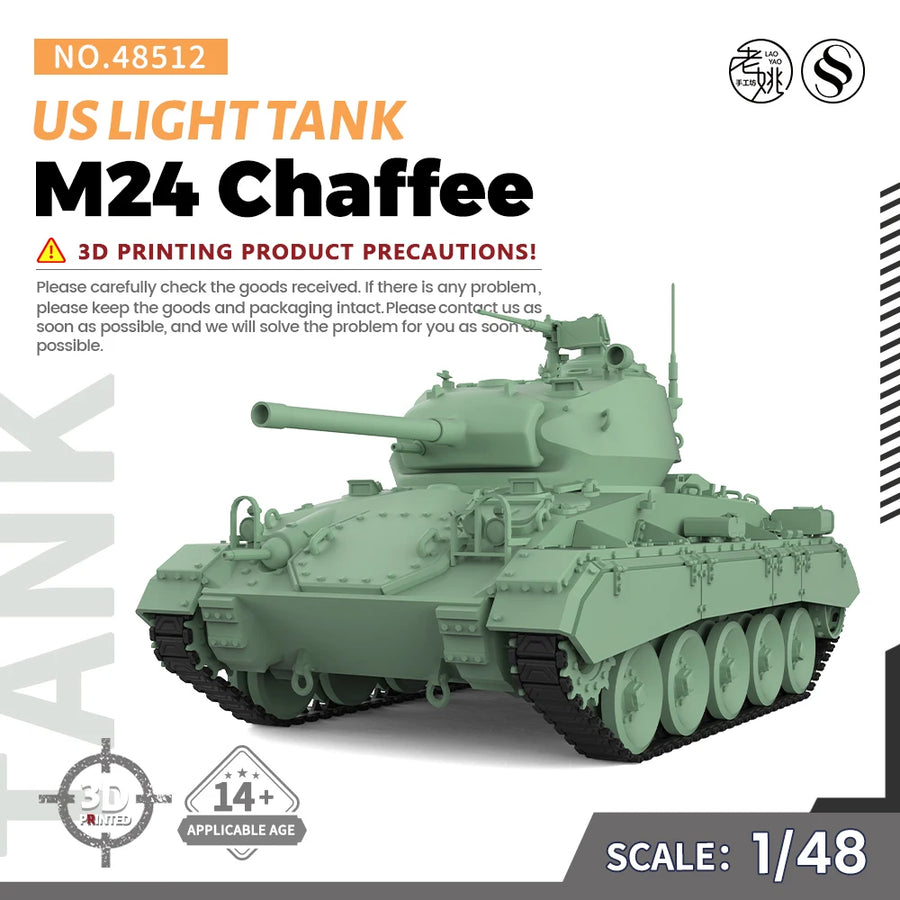 US M24 Chaffee Light Tank MRY-SFW SS512 1/72 1/35 1/48 25Mm Military Model Kit