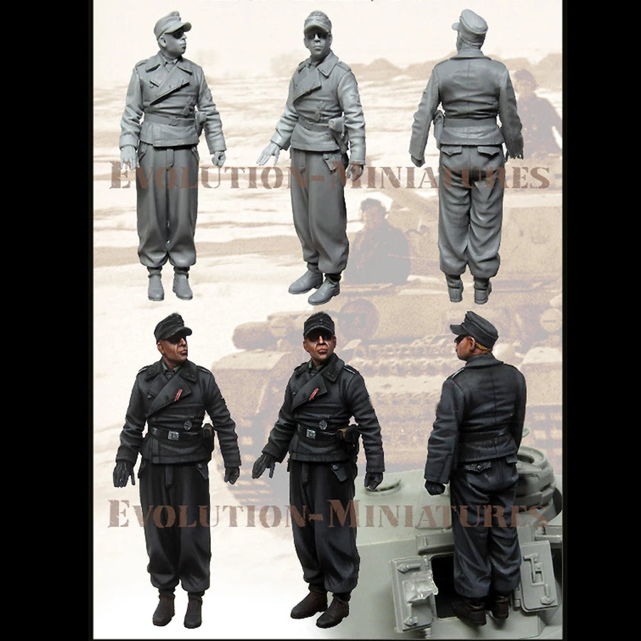 WWII German SS Officer Black Dress Uniform 1/35 Resin Figure Kit - resin model view 2
