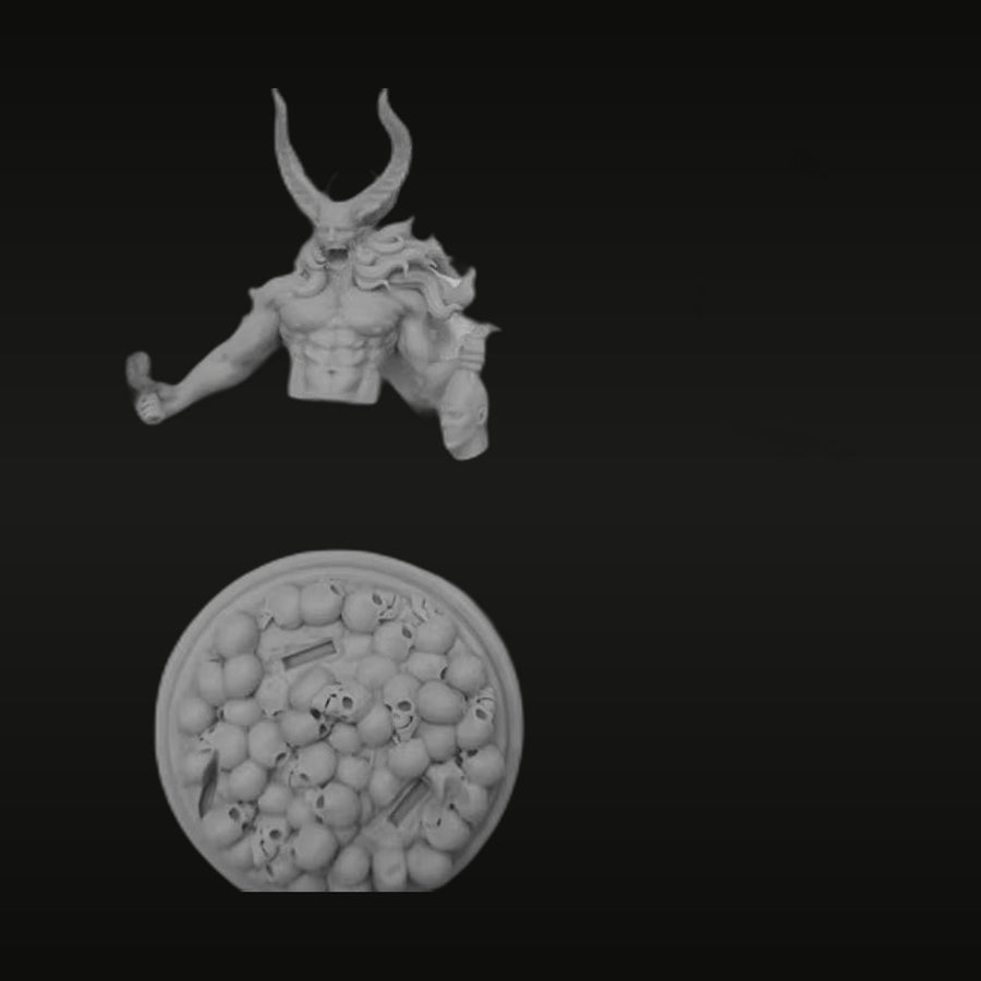 Demon Lord with Horns 1/24 Resin Figure Kit - unpainted resin model kit