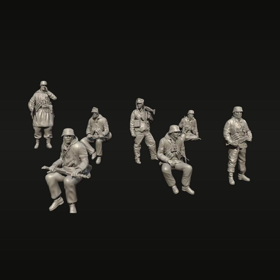 WWII US Soldiers Combat Poses 1/35 8-Figure Resin Kit - unpainted resin model kit