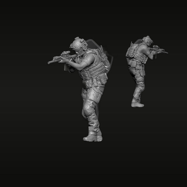 Modern US Army Ranger with M4 Carbine Combat Poses 1/35 Resin Figure Kit