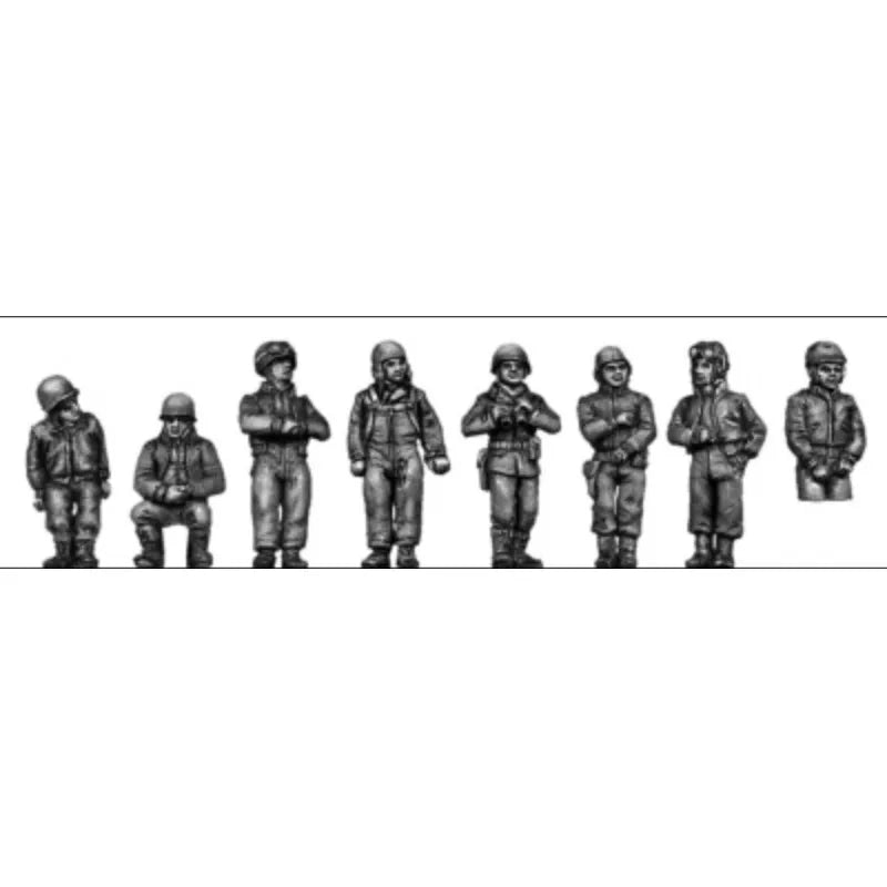 1/72 Scale Diecast Resin Figure Model Kit WWII US Tank Crew Winter Uniform 8 Figures Unpainted
