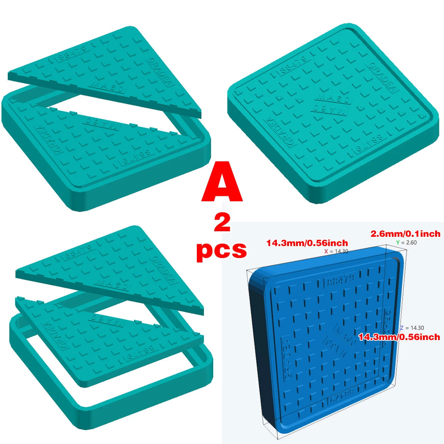 1/35 Manhole Covers Set (Resin Terrain) - resin model view 5