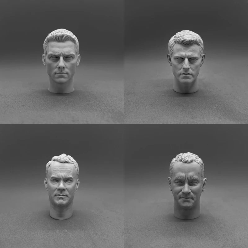 Stern Male Portrait Bust Blonde Hair 1/6 Resin Head Kit - resin model view 2