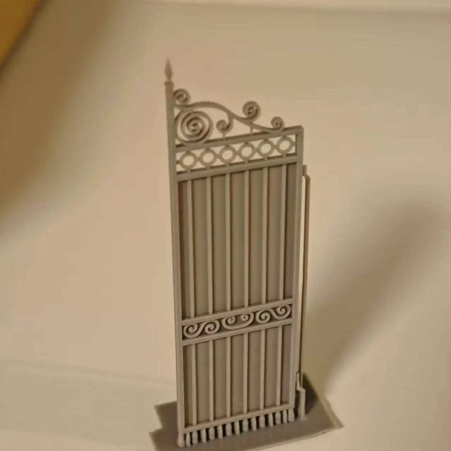 Victorian Iron Gate & Stone Wall Diorama 1/35 Resin Kit - resin model view 3