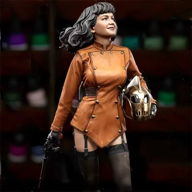 Retro Pinup Female Rocketeer with Jet Pack 1/24 Resin Figure Kit - resin model view 4