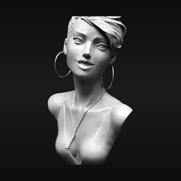 Modern Female Stylized Bust with Upswept Hair 1/9 Resin Kit