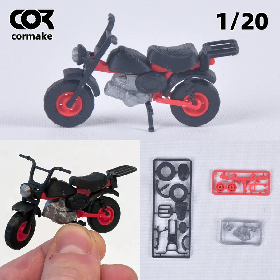 Sport Motorcycle Red/Black 1/20 Resin Model Kit - resin model view 2