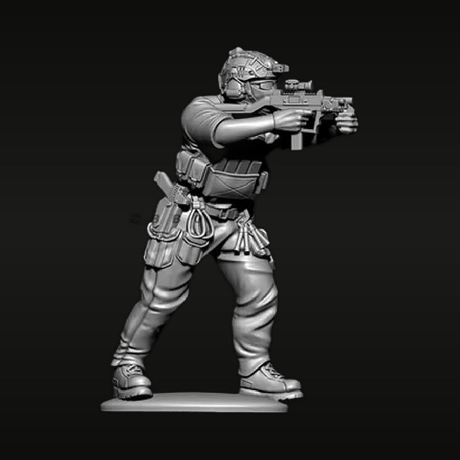 Sci-Fi Trooper TD-4111 with Tactical Armor 38mm Resin Figure Kit - unpainted resin model kit