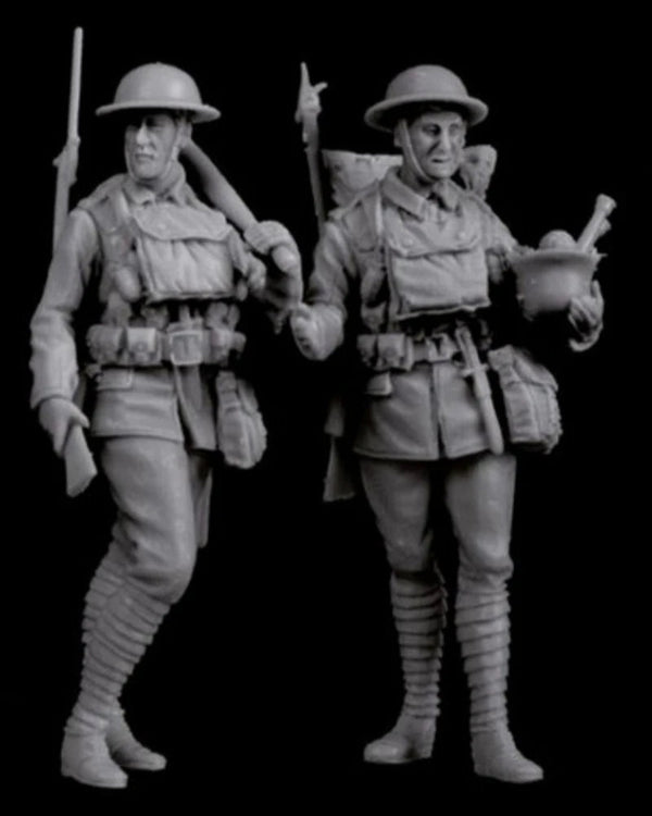 WWI British Soldiers 2-Figure Set 1/35 Scale Resin Kit