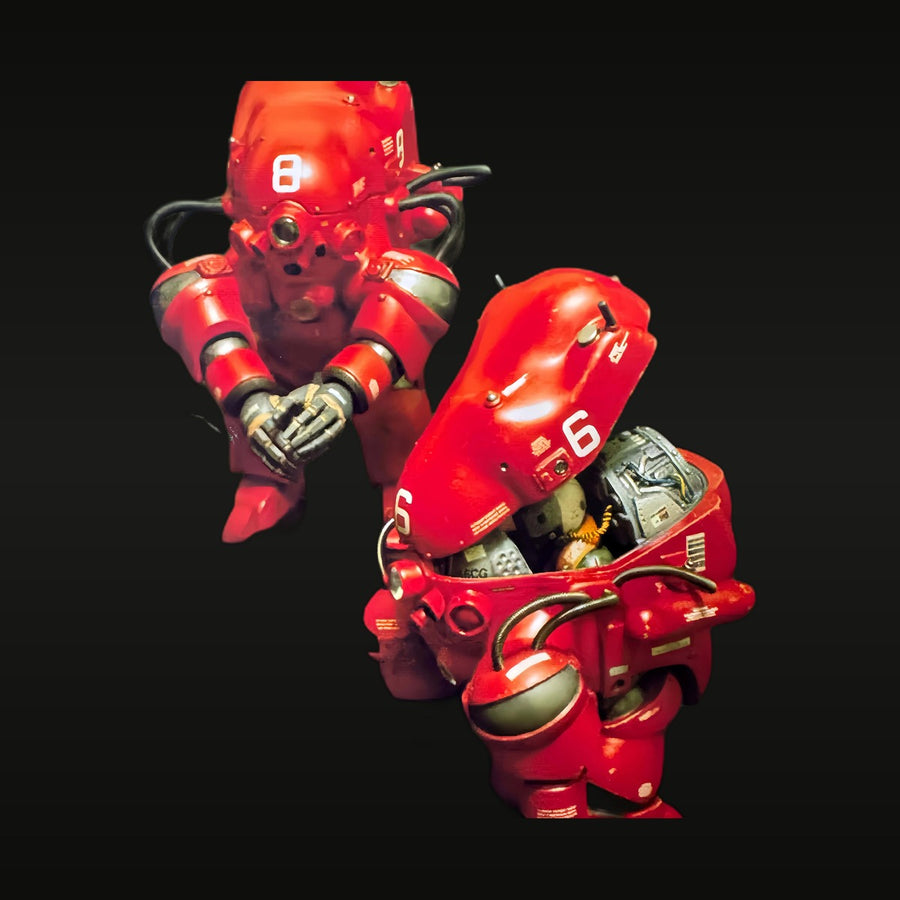 Red Power Mech Warrior 1/20 Scale Resin Figure Kit (Two Forms) - unpainted resin model kit