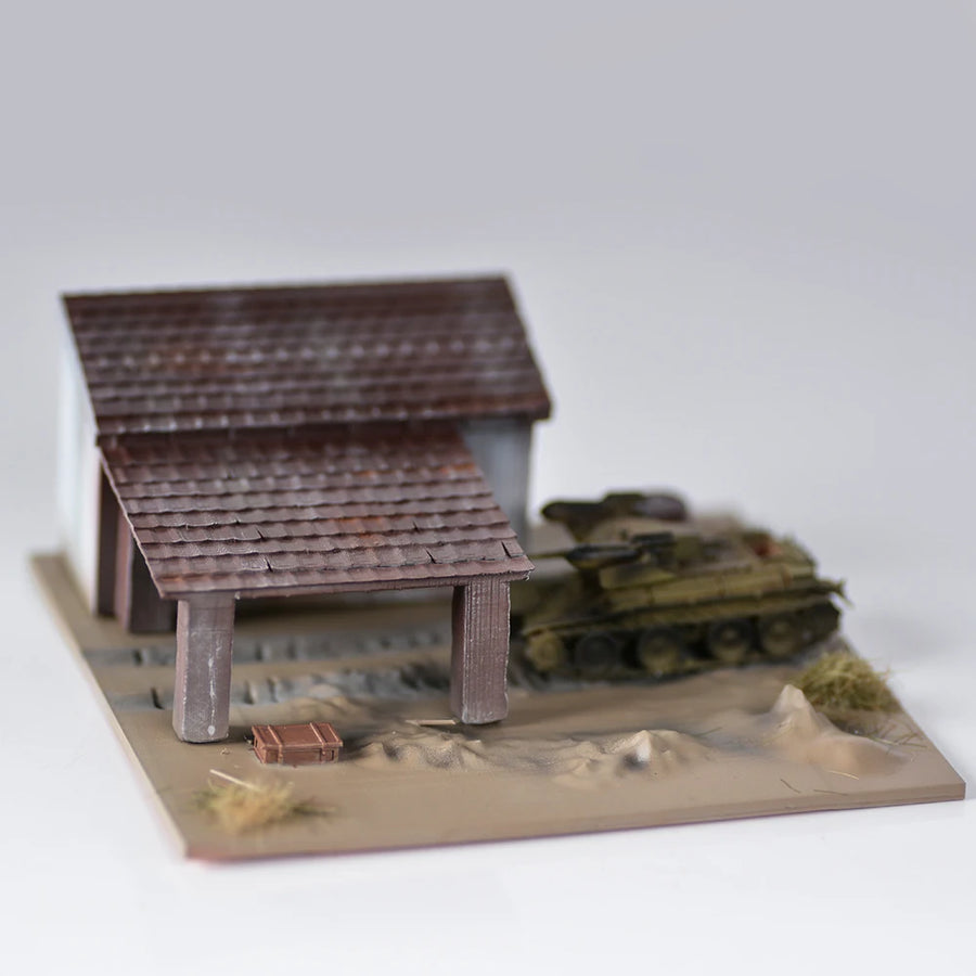 Rural Asian House with Overhang 1/220 Resin Diorama Kit - resin model view 4
