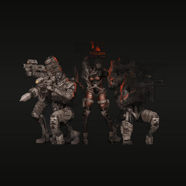 Sci-Fi Talon Task Force Mecha Soldiers Set 28mm Resin Figure Kit