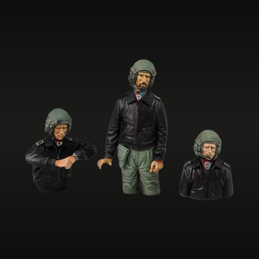 Modern Italian Tank Crew Busts Set 3-Pack 1/35 Resin Kit - unpainted resin model kit