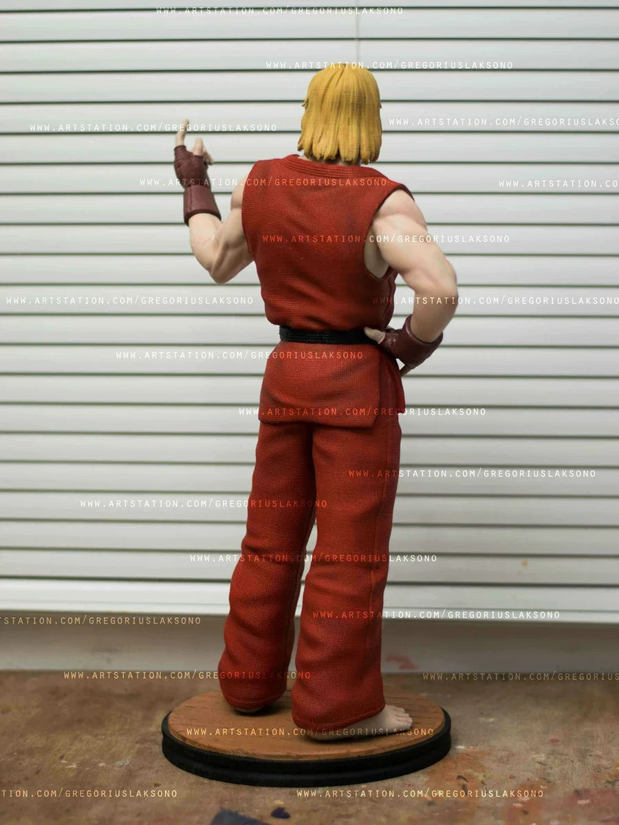 1/24 Resin Figure Unpainted Model Kit, Street Fighter, Ken Challenging, Unassembled and Unpainted GK