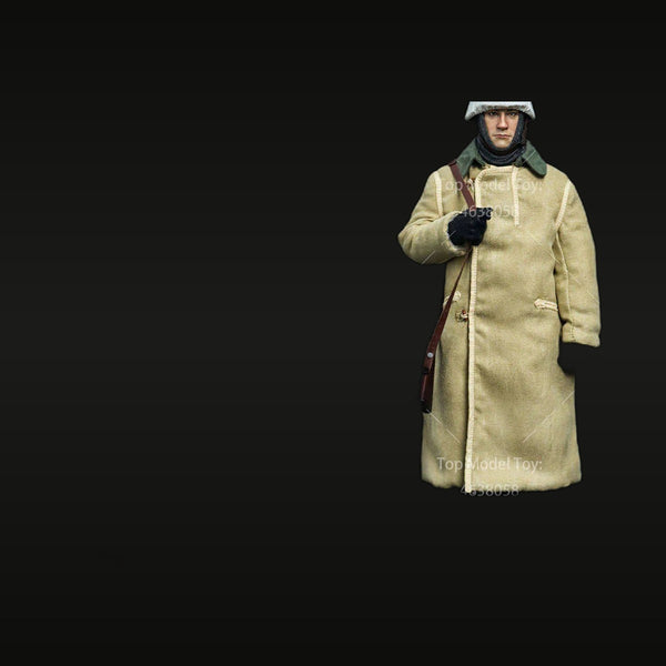 WWII German Soldier Winter Greatcoat with MP40 1/6 Scale Resin Figure