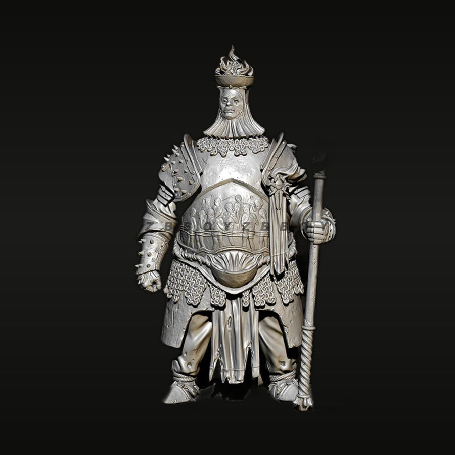 Fantasy Ornate Paladin King with Staff 38mm Resin Figure Kit - unpainted resin model kit