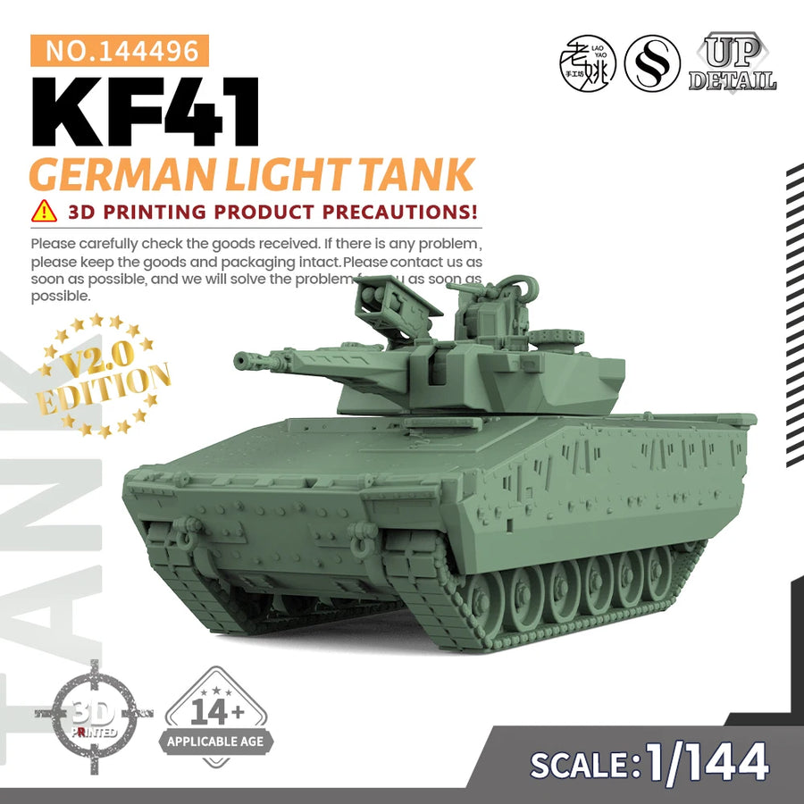 Military Model Kit German KF41 Light Tank Miniature Static War Games 1/144 1/200 1/700 1/350