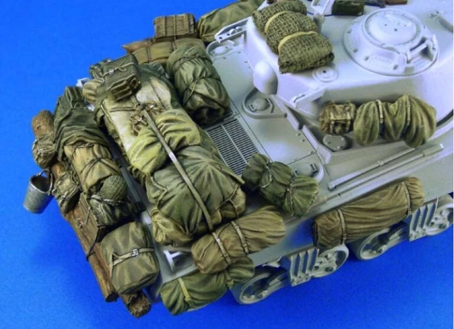 1/35 Scale Die-Cast Resin Model Assembled Kit WWII US Sherman Stowage Set (No Tank) Unassembled and Unpainted