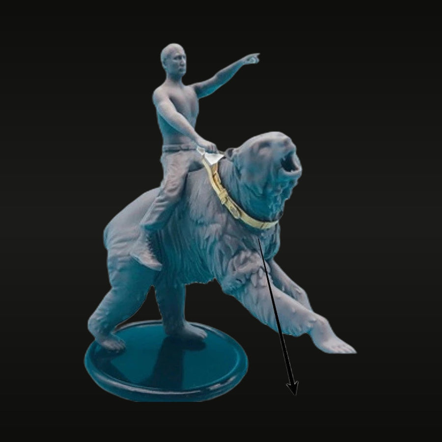 Fantasy Warrior on Bear Mount 1/35 Resin Figure Kit - unpainted resin model kit